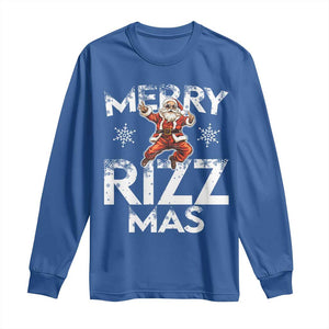 Funny Santa Rizz Christmas Long Sleeve Shirt Merry Rizz Mas Cool TS02 Royal Blue Print Your Wear