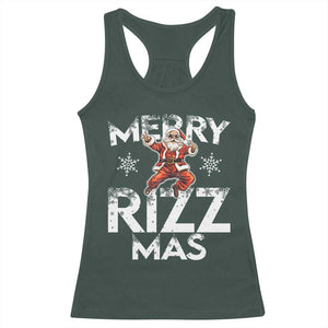 Funny Santa Rizz Christmas Racerback Tank Top Merry Rizz Mas Cool TS02 Dark Forest Green Print Your Wear