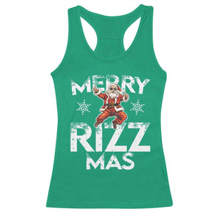 Funny Santa Rizz Christmas Racerback Tank Top Merry Rizz Mas Cool TS02 Irish Green Print Your Wear