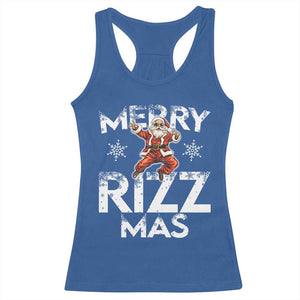 Funny Santa Rizz Christmas Racerback Tank Top Merry Rizz Mas Cool TS02 Royal Blue Print Your Wear