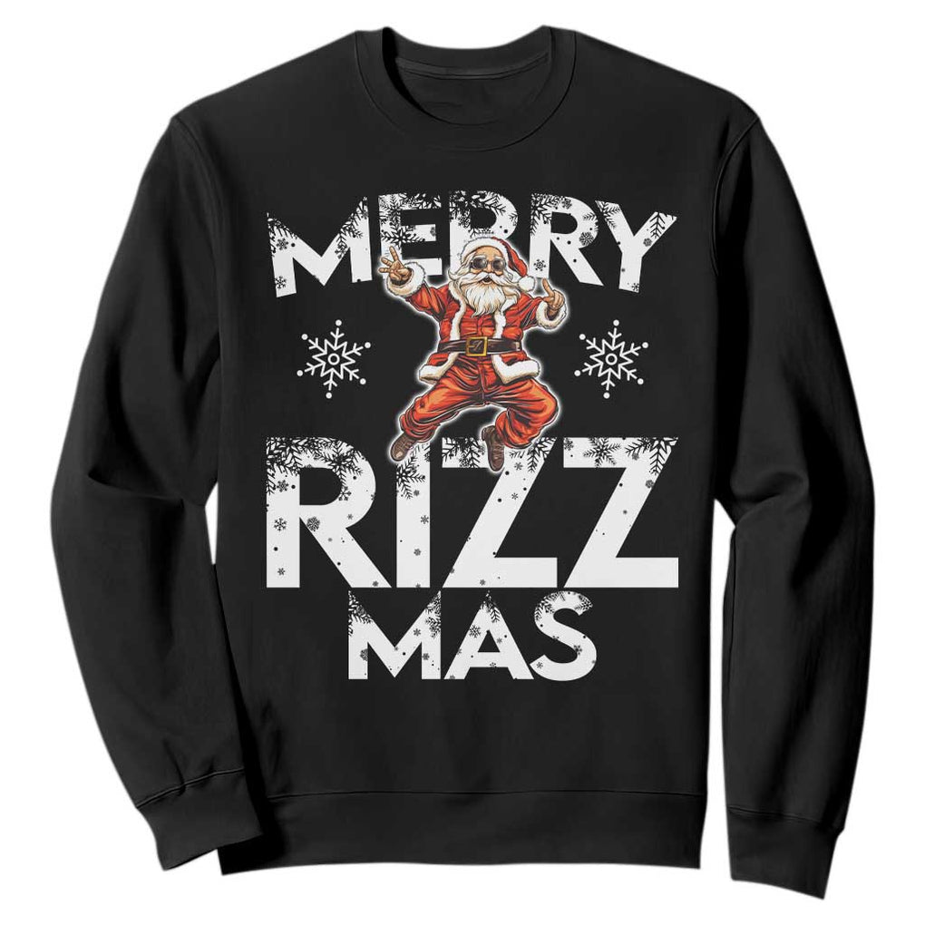 Funny Santa Rizz Christmas Sweatshirt Merry Rizz Mas Cool TS02 Black Print Your Wear