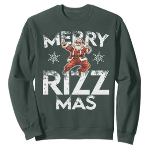 Funny Santa Rizz Christmas Sweatshirt Merry Rizz Mas Cool TS02 Dark Forest Green Print Your Wear