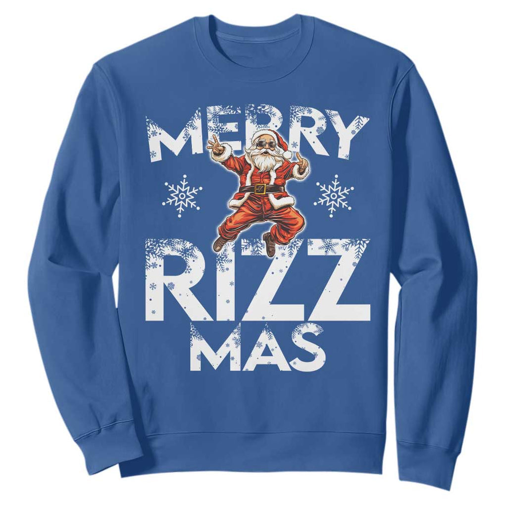 Funny Santa Rizz Christmas Sweatshirt Merry Rizz Mas Cool TS02 Royal Blue Print Your Wear