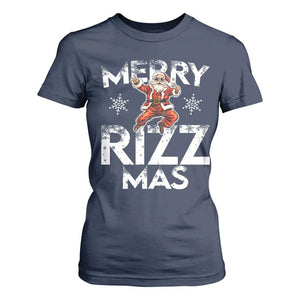 Funny Santa Rizz Christmas T Shirt For Women Merry Rizz Mas Cool TS02 Navy Print Your Wear