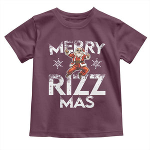 Funny Santa Rizz Christmas Toddler T Shirt Merry Rizz Mas Cool TS02 Maroon Print Your Wear