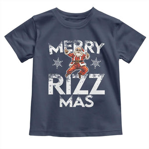 Funny Santa Rizz Christmas Toddler T Shirt Merry Rizz Mas Cool TS02 Navy Print Your Wear