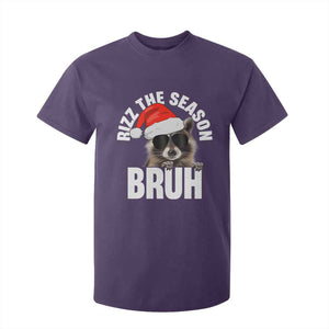 Funny Rizz Christmas Raccoon T Shirt For Kid Rizz The Season Bruh Santa Hat TS02 Purple Print Your Wear