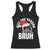 Funny Rizz Christmas Raccoon Racerback Tank Top Rizz The Season Bruh Santa Hat TS02 Black Print Your Wear