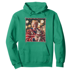 Christmas Trump With Cat Graphic Hoodie Classic Festive Xmas Vibe TS02 Irish Green Print Your Wear