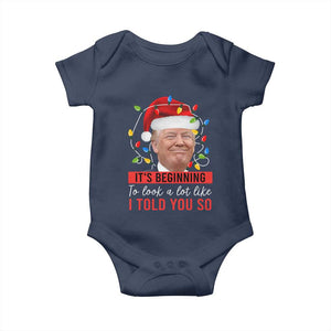 Christmas Trump Baby Onesie It't Beginning To Look A Lot Like I Told You So TS02 Navy Print Your Wear