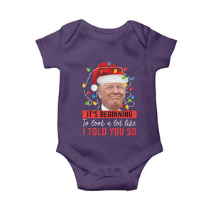 Christmas Trump Baby Onesie It't Beginning To Look A Lot Like I Told You So TS02 Purple Print Your Wear