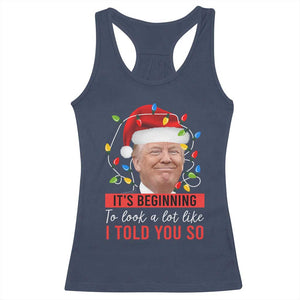 Christmas Trump Racerback Tank Top It't Beginning To Look A Lot Like I Told You So TS02 Navy Print Your Wear