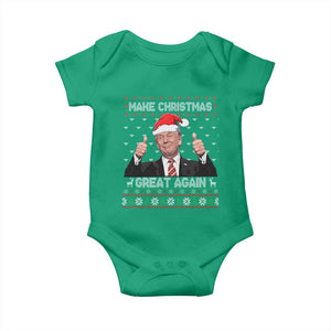 Christmas Trump Baby Onesie Make Christmas Great Again Santa Donald Ugly Sweater TS02 Irish Green Print Your Wear