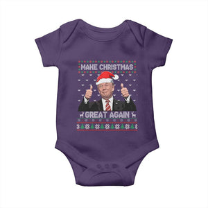 Christmas Trump Baby Onesie Make Christmas Great Again Santa Donald Ugly Sweater TS02 Purple Print Your Wear