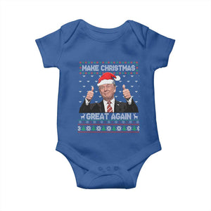 Christmas Trump Baby Onesie Make Christmas Great Again Santa Donald Ugly Sweater TS02 Royal Blue Print Your Wear