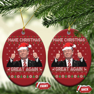 Xmas Trump Christmas Ornament Make Xmas Great Again Santa Donald Ugly Sweater TS02 Oval Red Print Your Wear