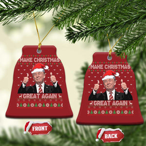 Xmas Trump Christmas Ornament Make Xmas Great Again Santa Donald Ugly Sweater TS02 Bell Flake Red Print Your Wear