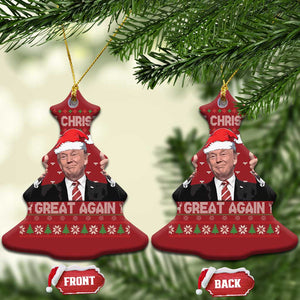 Xmas Trump Christmas Ornament Make Xmas Great Again Santa Donald Ugly Sweater TS02 Christmas Tree Red Print Your Wear