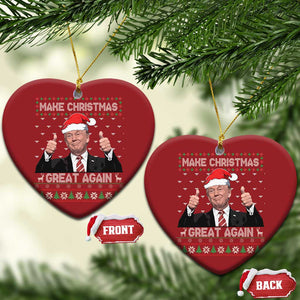 Xmas Trump Christmas Ornament Make Xmas Great Again Santa Donald Ugly Sweater TS02 Heart Red Print Your Wear