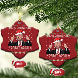 Xmas Trump Christmas Ornament Make Xmas Great Again Santa Donald Ugly Sweater TS02 Snow Flake Red Print Your Wear