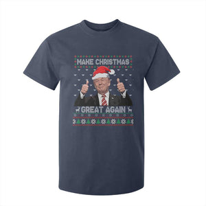 Christmas Trump T Shirt For Kid Make Christmas Great Again Santa Donald Ugly Sweater TS02 Navy Print Your Wear