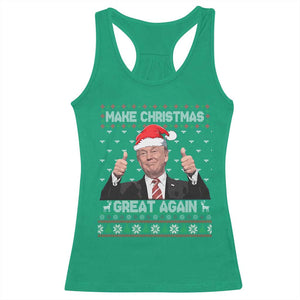 Christmas Trump Racerback Tank Top Make Christmas Great Again Santa Donald Ugly Sweater TS02 Irish Green Print Your Wear