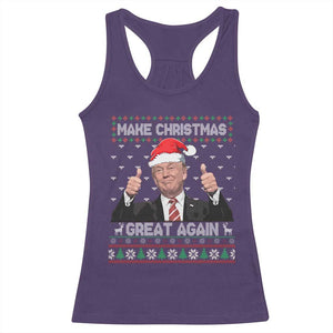 Christmas Trump Racerback Tank Top Make Christmas Great Again Santa Donald Ugly Sweater TS02 Purple Print Your Wear