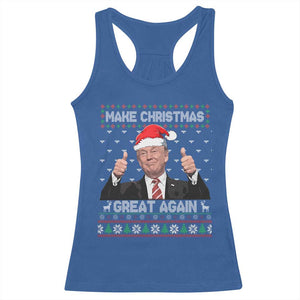 Christmas Trump Racerback Tank Top Make Christmas Great Again Santa Donald Ugly Sweater TS02 Royal Blue Print Your Wear