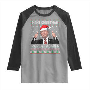 Christmas Trump Raglan Shirt Make Christmas Great Again Santa Donald Ugly Sweater TS02 Sport Gray Black Print Your Wear