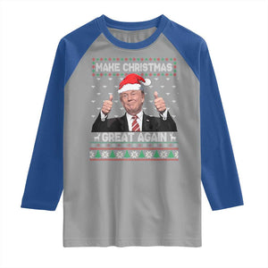 Christmas Trump Raglan Shirt Make Christmas Great Again Santa Donald Ugly Sweater TS02 Sport Gray Royal Print Your Wear