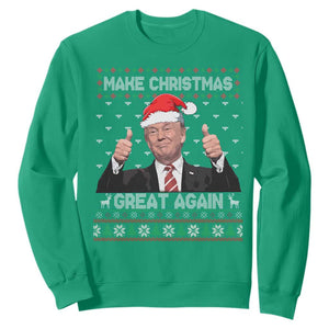 Christmas Trump Sweatshirt Make Christmas Great Again Santa Donald Ugly Sweater TS02 Irish Green Print Your Wear