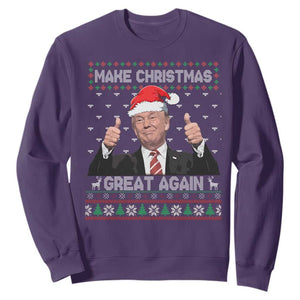 Christmas Trump Sweatshirt Make Christmas Great Again Santa Donald Ugly Sweater TS02 Purple Print Your Wear