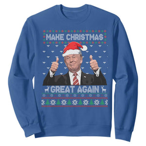 Christmas Trump Sweatshirt Make Christmas Great Again Santa Donald Ugly Sweater TS02 Royal Blue Print Your Wear