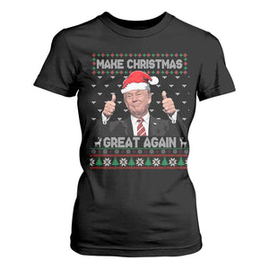 Christmas Trump T Shirt For Women Make Christmas Great Again Santa Donald Ugly Sweater TS02 Black Print Your Wear