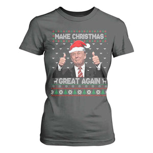 Christmas Trump T Shirt For Women Make Christmas Great Again Santa Donald Ugly Sweater TS02 Dark Heather Print Your Wear