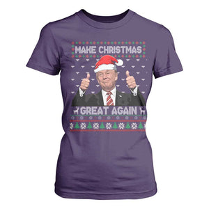 Christmas Trump T Shirt For Women Make Christmas Great Again Santa Donald Ugly Sweater TS02 Purple Print Your Wear