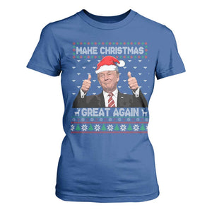 Christmas Trump T Shirt For Women Make Christmas Great Again Santa Donald Ugly Sweater TS02 Royal Blue Print Your Wear