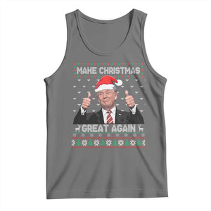 Christmas Trump Tank Top Make Christmas Great Again Santa Donald Ugly Sweater TS02 Black Heather Print Your Wear