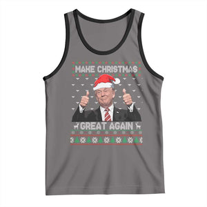 Christmas Trump Tank Top Make Christmas Great Again Santa Donald Ugly Sweater TS02 Deep Heather Black Print Your Wear