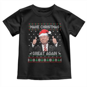 Christmas Trump Toddler T Shirt Make Christmas Great Again Santa Donald Ugly Sweater TS02 Black Print Your Wear