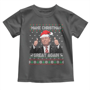 Christmas Trump Toddler T Shirt Make Christmas Great Again Santa Donald Ugly Sweater TS02 Dark Heather Print Your Wear