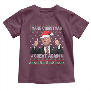 Christmas Trump Toddler T Shirt Make Christmas Great Again Santa Donald Ugly Sweater TS02 Maroon Print Your Wear