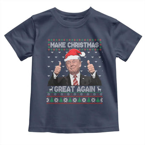 Christmas Trump Toddler T Shirt Make Christmas Great Again Santa Donald Ugly Sweater TS02 Navy Print Your Wear