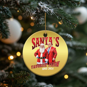 Xmas Trump With Santa Christmas Ornament Santa's Favorite Felon Since 2024 TS02 Print Your Wear