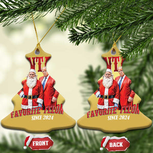 Xmas Trump With Santa Christmas Ornament Santa's Favorite Felon Since 2024 TS02 Christmas Tree Gold Print Your Wear