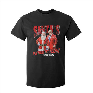 Christmas Trump With Santa T Shirt For Kid Santa's Favorite Felon Since 2024 TS02 Black Print Your Wear