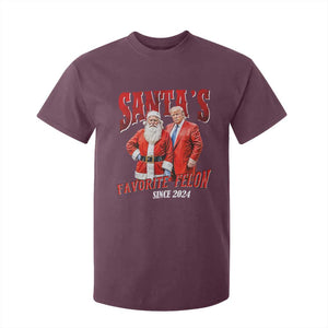 Christmas Trump With Santa T Shirt For Kid Santa's Favorite Felon Since 2024 TS02 Maroon Print Your Wear