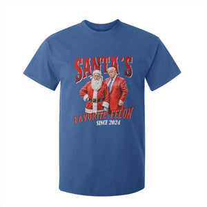 Christmas Trump With Santa T Shirt For Kid Santa's Favorite Felon Since 2024 TS02 Royal Blue Print Your Wear