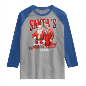 Christmas Trump With Santa Raglan Shirt Santa's Favorite Felon Since 2024 TS02 Sport Gray Royal Print Your Wear