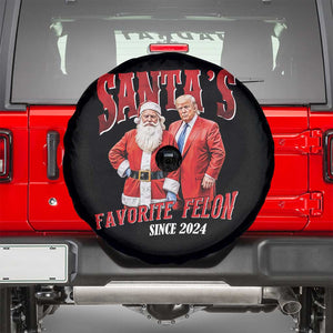 Christmas Trump With Santa Spare Tire Cover Santa's Favorite Felon Since 2024 TS02 Black Print Your Wear